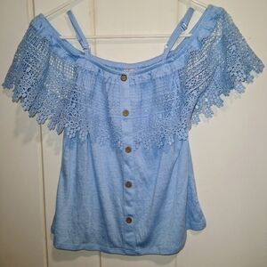 Woman's blue summer top, Size L (11-13)